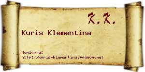 Kuris Klementina névjegykártya